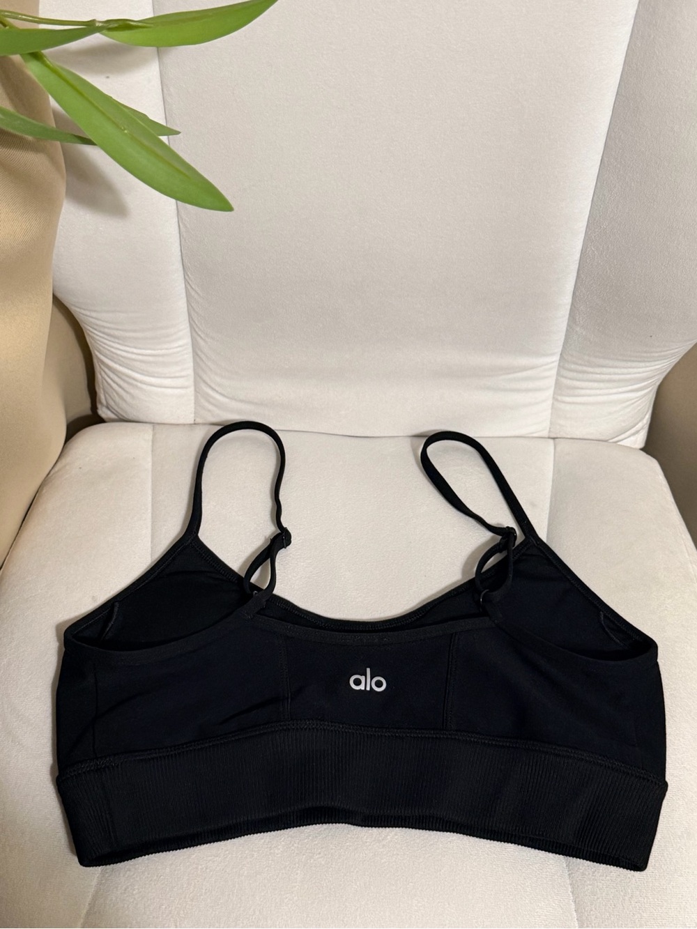 ALO Yoga Black Strappy Low-Impact Sports Bra